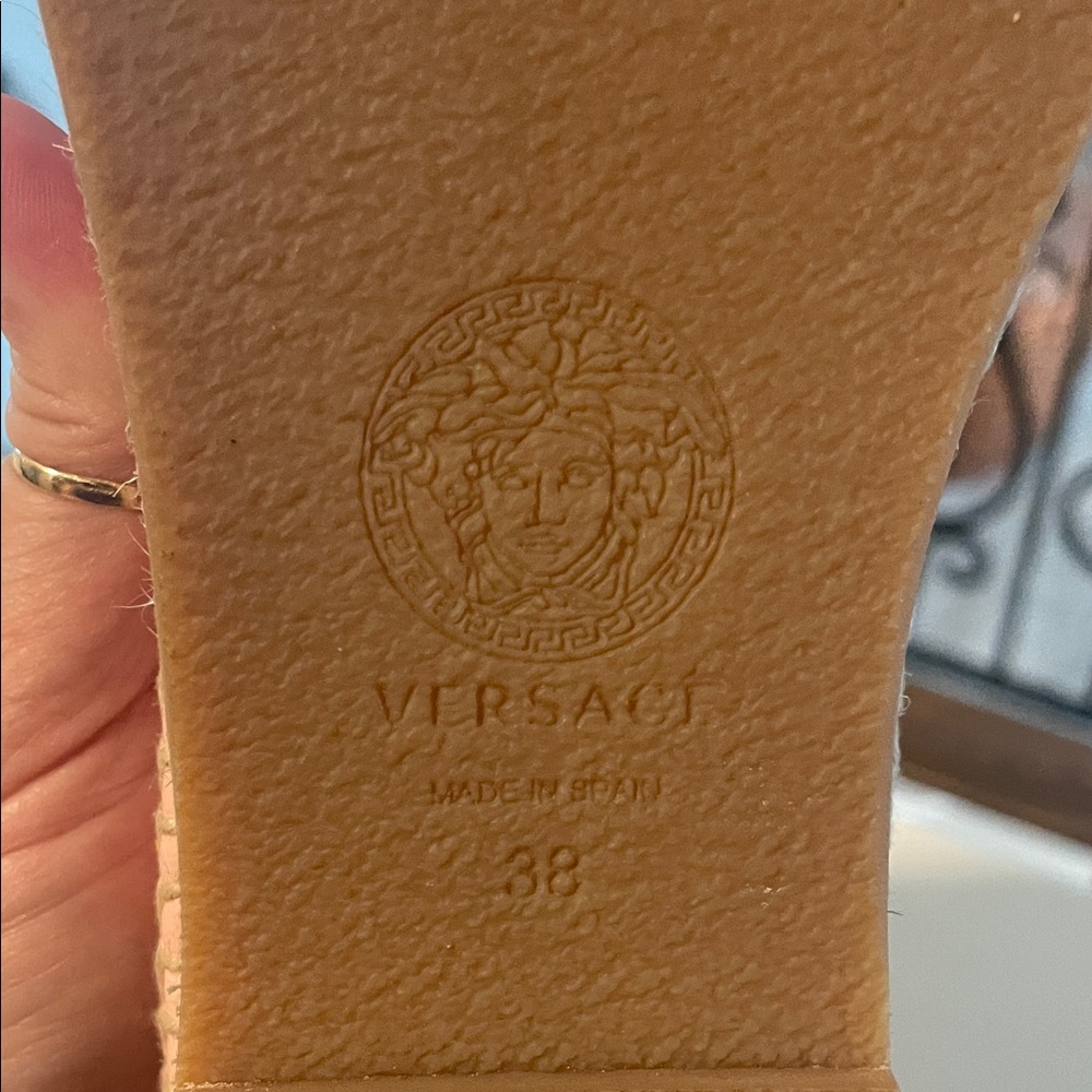 Versace Pink Canvas Espadrille Loafers - Picture 8 of 9